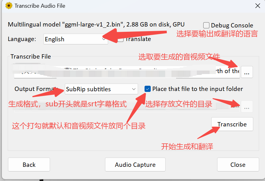 Free and open source, completely offline stand-alone audio and video to text generation subtitles software WhisperDesktop