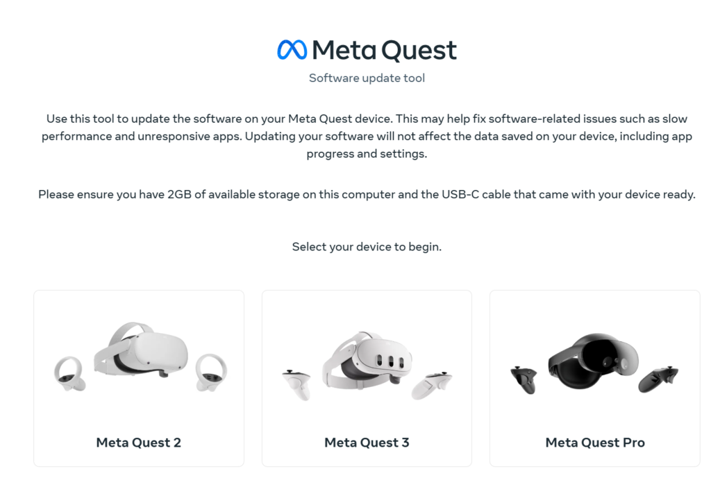用Meta官方升级工具手动更新Quest3的固件
