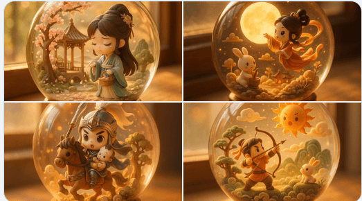 把故事场景融入水晶球中-1 精选AI Prompt提示词示例：激发你的创作灵感（持续更新）