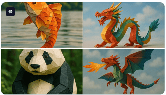 生成折纸图 精选AI Prompt提示词示例：激发你的创作灵感（持续更新）