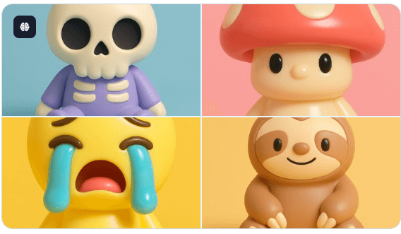 表情符号变成乙烯基公仔-1 精选AI Prompt提示词示例：激发你的创作灵感（持续更新）