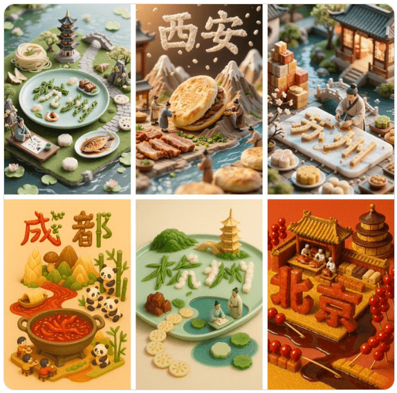 食物微缩海报-1 精选AI Prompt提示词示例：激发你的创作灵感（持续更新）