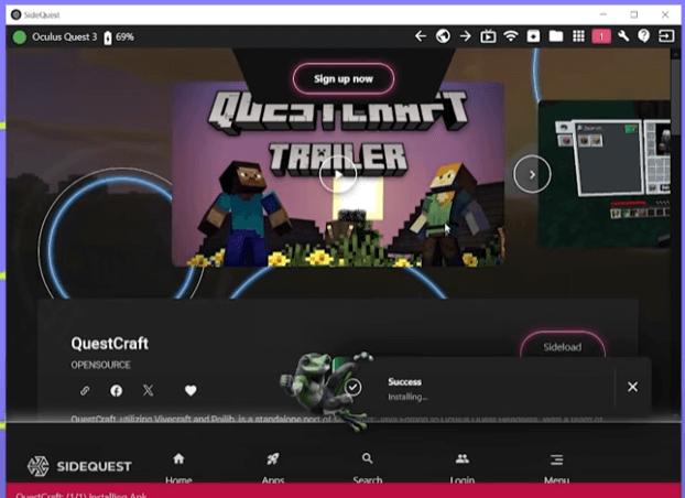 QuestCraft4-1 如何安装 QuestCraft 6.0：在 Meta Quest 上体验独立 Minecraft VR