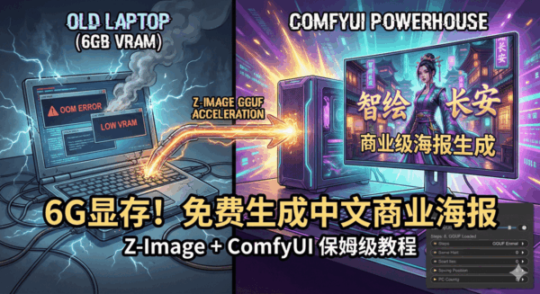 Z-Image 零基础教程：6G显存也能跑！免费生成带中文的商业海报（附ComfyUI配置）