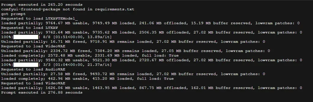 CMD-窗口提示-1024x336 12G显存也能跑 LTX Video！ComfyUI GGUF工作流保姆级部署教程