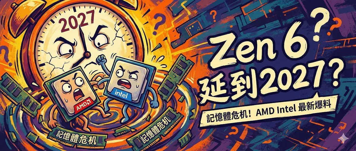 Zen 6延到2027？記憶體危機下AMD Intel下一代CPU最新爆料
