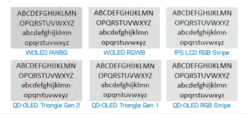 文字邊緣像被彩虹咬過-1024x470 2026 OLED 新世代來了!RGB Stripe、5K 雙模、G-Sync Pulsar 一次看懂
