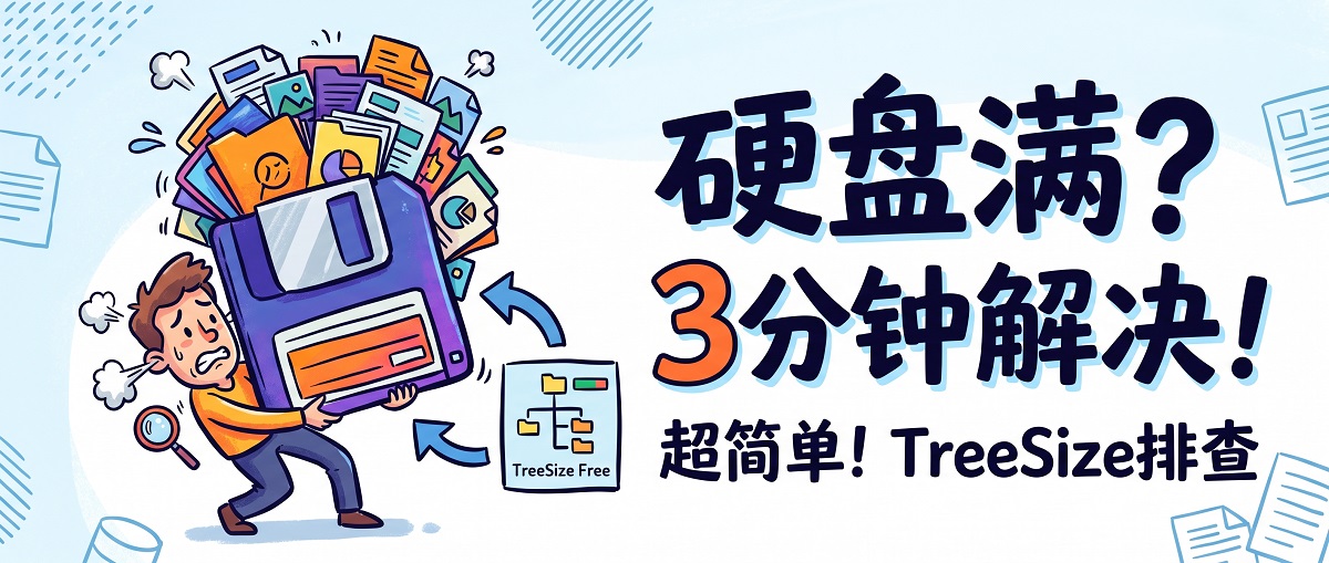 硬盘空间满了怎么办？TreeSize Free 3分钟找出吃空间元凶