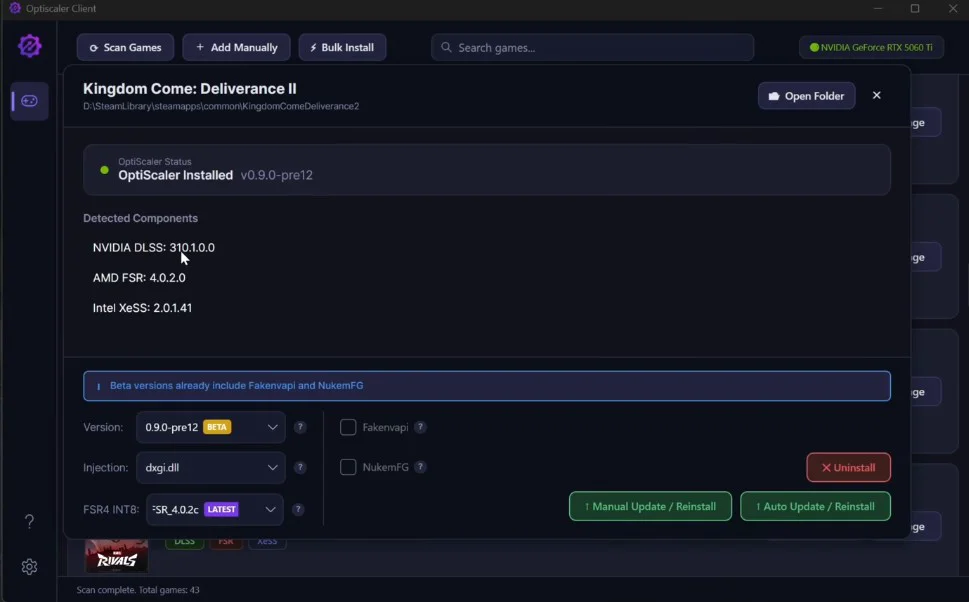 再见手动复制DLL!Optiscaler Client 让 GTX 1080 / RX 6700 轻松用上 FSR4 INT8 4 processed 2026 04 03 155055