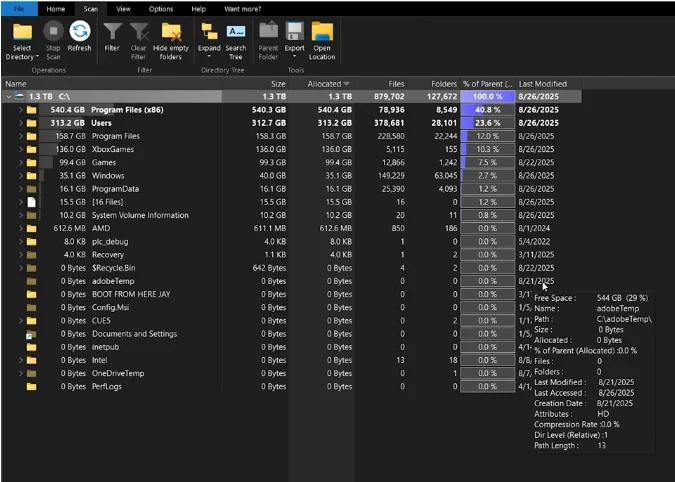硬盘空间满了怎么办?TreeSize Free 3分钟找出吃空间元凶(超简单教程) 2 processed 2026 04 16 155246