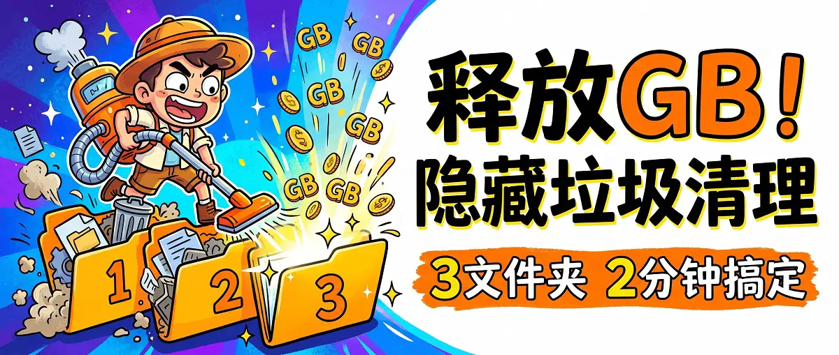 Windows 隐藏垃圾文件清理：3个秘密文件夹 2 分钟释放 GB 空间