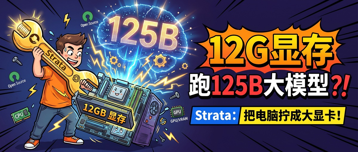 12GB 显存跑 125B 大模型？Strata：把整台电脑拧成一张“大显卡”的开源推理引擎