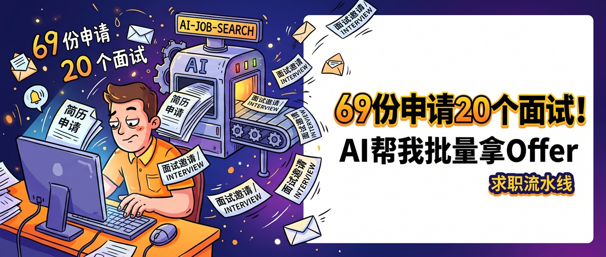 69 份申请换来 20 个面试：ai-job-search 把求职做成一条本机 AI 流水线